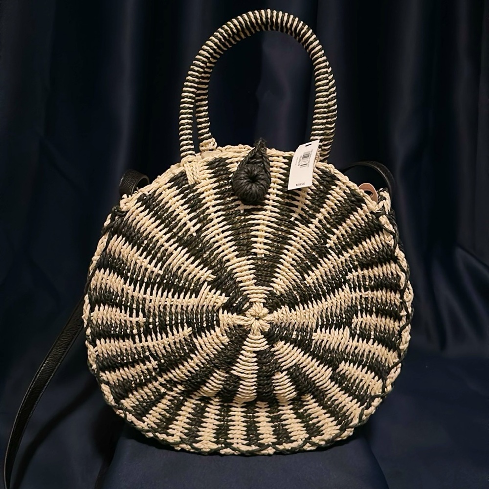 Express Striped Woven Crossbody Tote